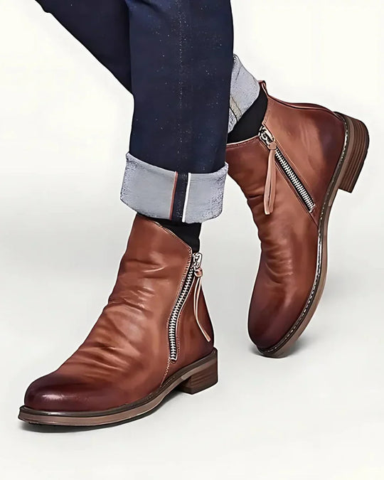 Laurin™ - Stiefeletten aus Leder mit seitlichem Reißverschluss
