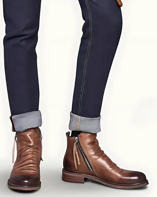 Laurin™ - Stiefeletten aus Leder mit seitlichem Reißverschluss