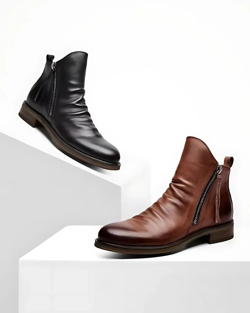 Laurin™ - Stiefeletten aus Leder mit seitlichem Reißverschluss