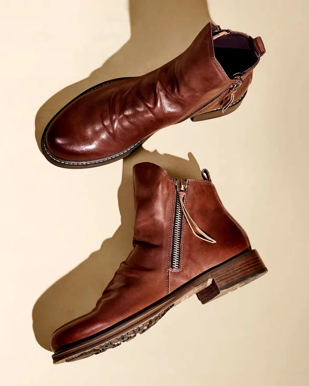 Laurin™ - Stiefeletten aus Leder mit seitlichem Reißverschluss