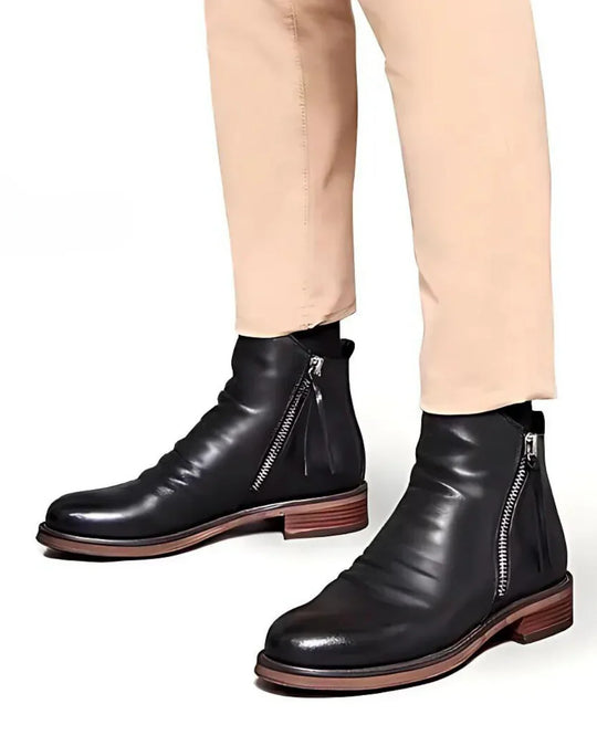 Laurin™ - Stiefeletten aus Leder mit seitlichem Reißverschluss