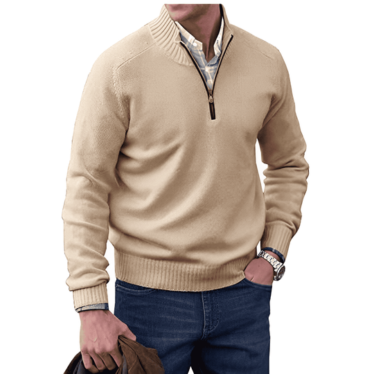 Maximilian™ | Elegantes Kaschmir-Jersey mit Reißverschluss