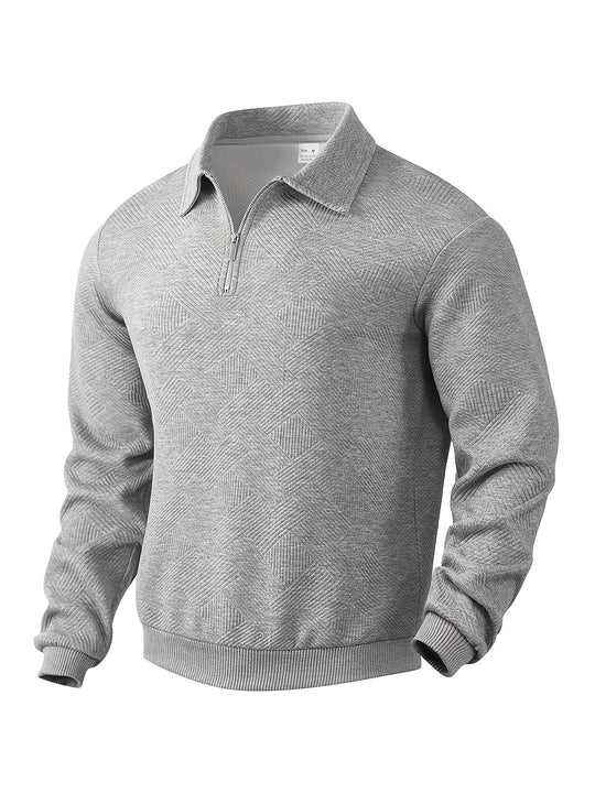 Ben – Vintage Zip-Up Pullover mit Geometrischem Design