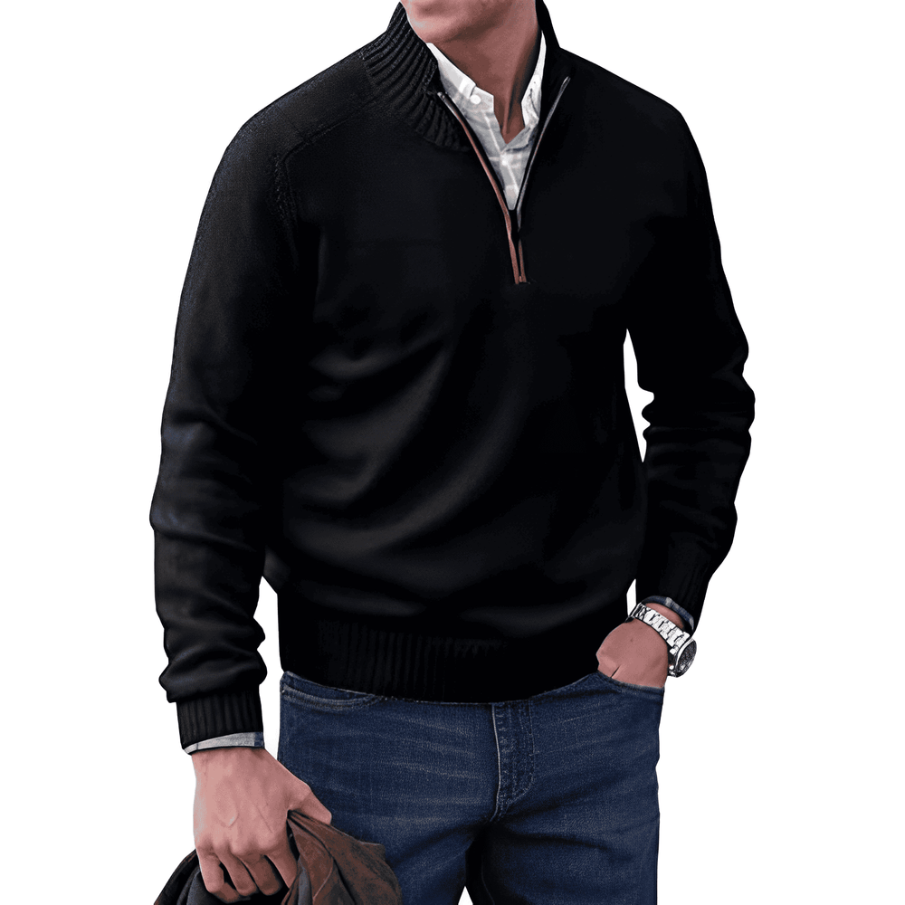 Maximilian™ | Elegantes Kaschmir-Jersey mit Reißverschluss