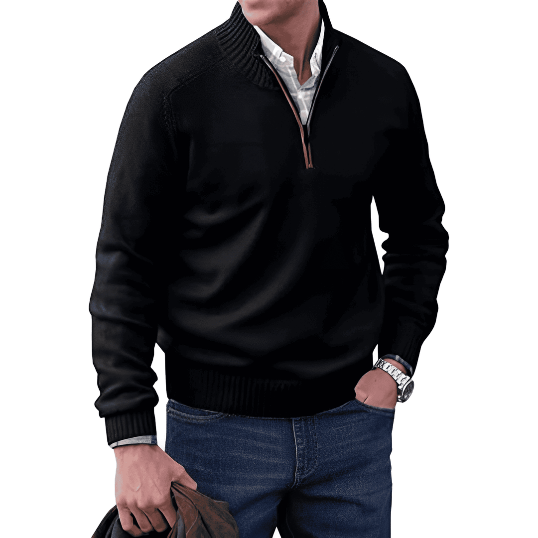 Maximilian™ | Elegantes Kaschmir-Jersey mit Reißverschluss