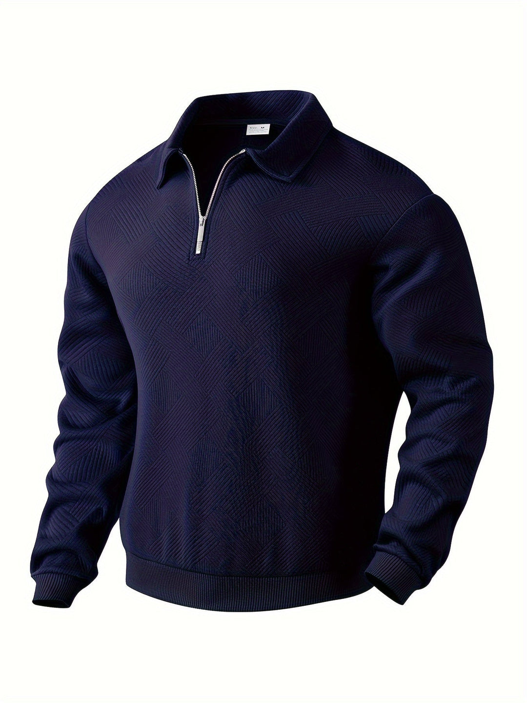 Ben – Vintage Zip-Up Pullover mit Geometrischem Design