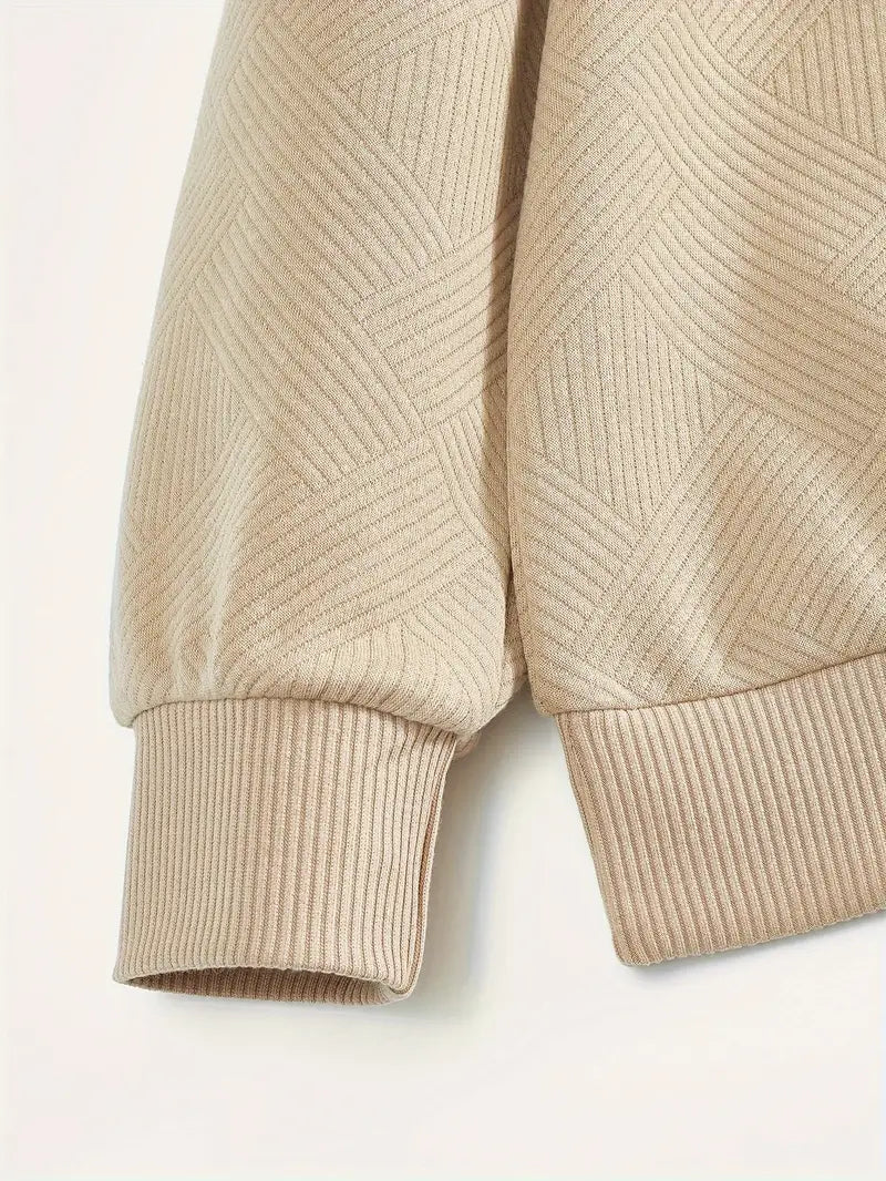 Ben – Vintage Zip-Up Pullover mit Geometrischem Design