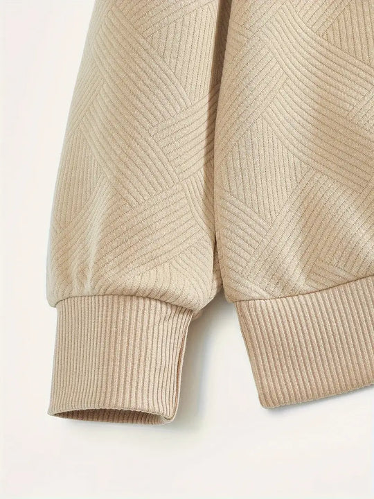 Ben – Vintage Zip-Up Pullover mit Geometrischem Design