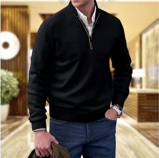 Maximilian™ | Elegantes Kaschmir-Jersey mit Reißverschluss