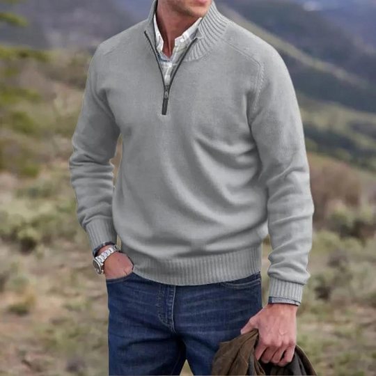 Maximilian™ | Elegantes Kaschmir-Jersey mit Reißverschluss