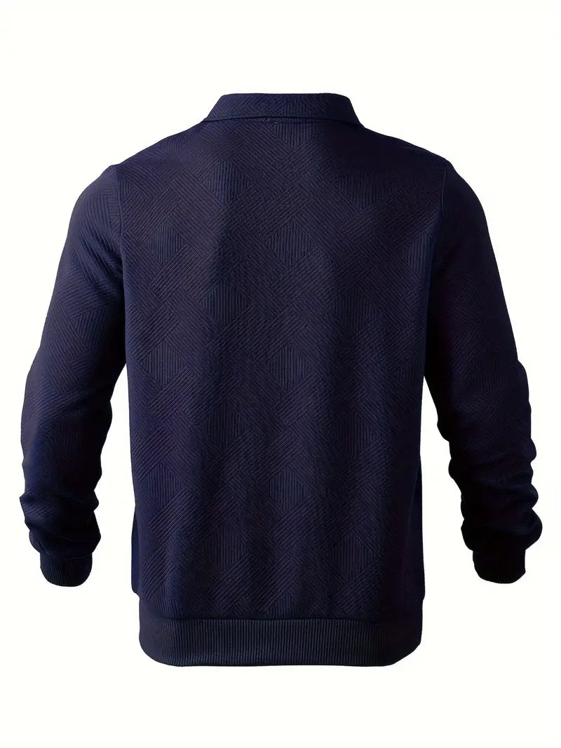 Ben – Vintage Zip-Up Pullover mit Geometrischem Design