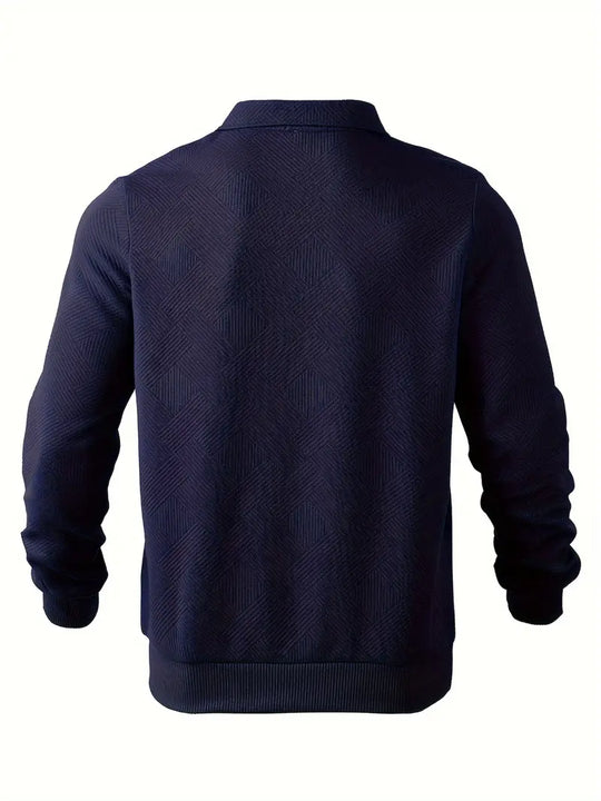 Ben – Vintage Zip-Up Pullover mit Geometrischem Design