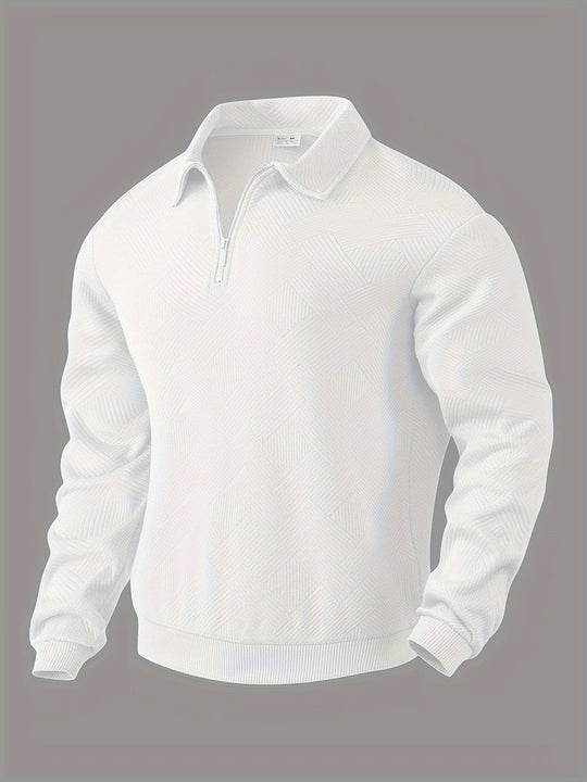 Ben – Vintage Zip-Up Pullover mit Geometrischem Design