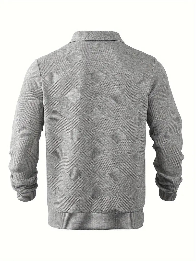 Ben – Vintage Zip-Up Pullover mit Geometrischem Design