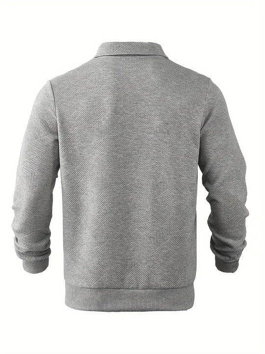 Ben – Vintage Zip-Up Pullover mit Geometrischem Design