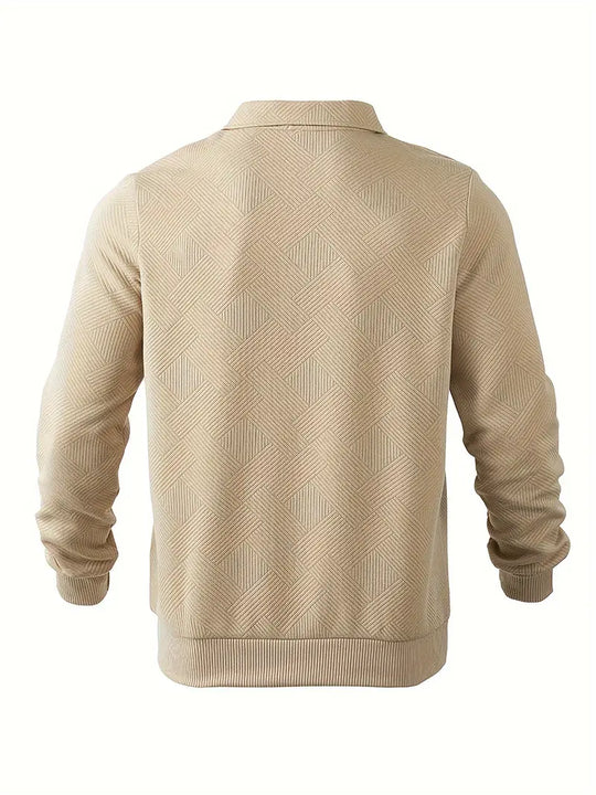 Ben – Vintage Zip-Up Pullover mit Geometrischem Design