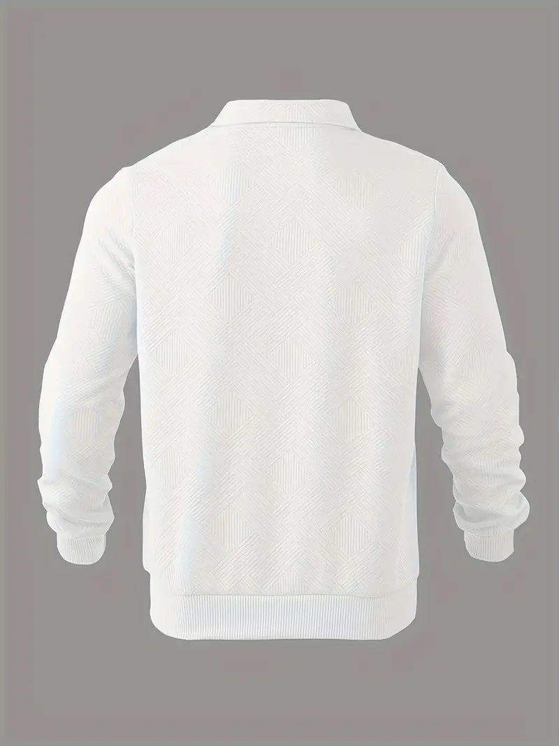 Ben – Vintage Zip-Up Pullover mit Geometrischem Design