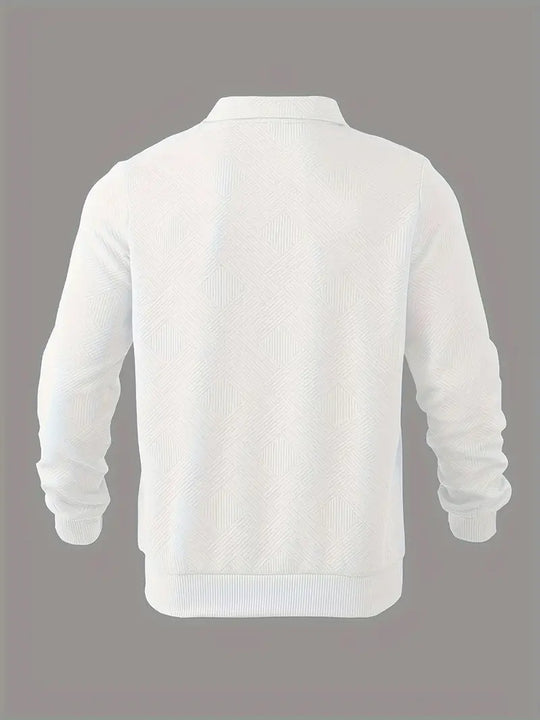 Ben – Vintage Zip-Up Pullover mit Geometrischem Design