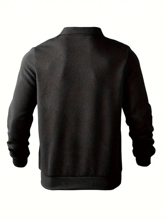 Ben – Vintage Zip-Up Pullover mit Geometrischem Design